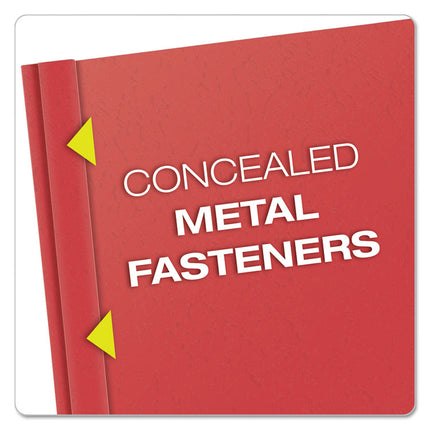 Clear Front Standard Grade Report Cover, Three-Prong Fastener, 0.5" Capacity, 8.5 X 11, Clear/red, 25/box