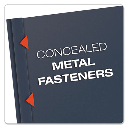 Clear Front Standard Grade Report Cover, Three-Prong Fastener, 0.5" Capacity, 8.5 x 11,  Clear/Dark Blue, 25/Box