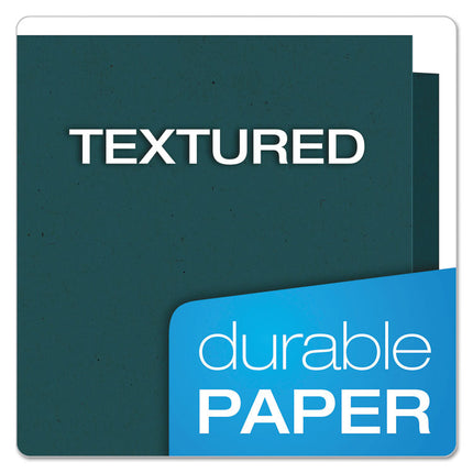 Earthwise By Oxford 100% Recycled Paper Twin-Pocket Portfolio, 100-Sheet Capacity, 11 X 8.5, Blue, 25/box