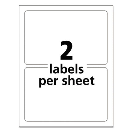 Durable Permanent Id Labels With Trueblock Technology, Laser Printers, 5 X 8.13, White, 2/sheet, 50 Sheets/pack