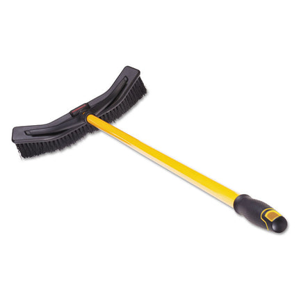 Maximizer Push-To-Center Broom, Poly Bristles, 18 X 58.13, Steel Handle, Yellow/black