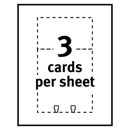 Large Rotary Cards, Laser/inkjet, 3 X 5, White, 3 Cards/sheet, 150 Cards/box
