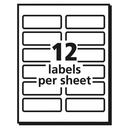 Vibrant Laser Color-Print Labels w/ Sure Feed, 1.25 x 3.75, White, 300/Pack