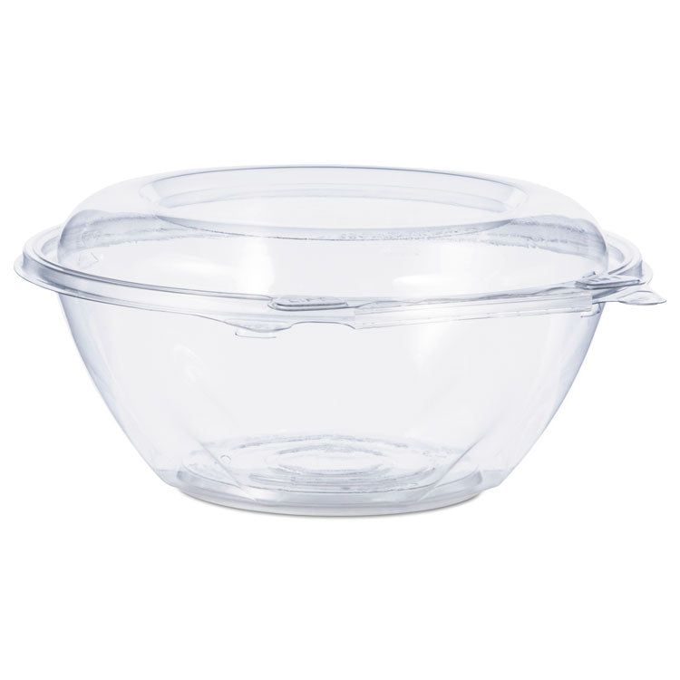 Tamper-Resistant, Tamper-Evident Bowls with Dome Lid, 24 oz, 7" Diameter x 3.1" h, Clear, Plastic, 150/Carton