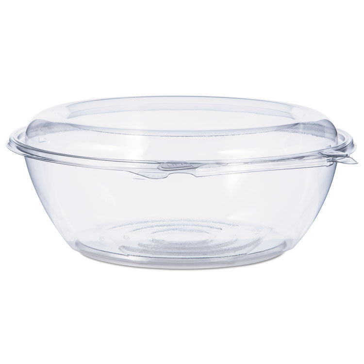 Tamper-Resistant, Tamper-Evident Bowls with Dome Lid, 48 oz, 8.9" Diameter x 3.4" h, Clear, Plastic, 100/Carton