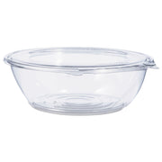 Tamper-Resistant, Tamper-Evident Bowls with Flat Lid, 48 oz, 8.9" Diameter x 2.8" h, Clear, Plastic, 100/Carton
