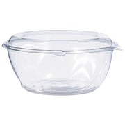 Tamper-Resistant, Tamper-Evident Bowls with Dome Lid, 64 oz, 8.9" Diameter x 4" h, Clear, Plastic, 100/Carton
