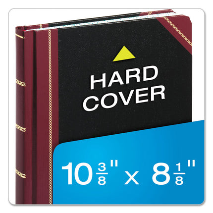 Extra-Durable Bound Book, Single-Page Record-Rule Format, Black/maroon/gold Cover, 10.13 X 7.78 Sheets, 300 Sheets/book