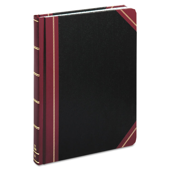 Extra-Durable Bound Book, Single-Page Record-Rule Format, Black/maroon/gold Cover, 10.13 X 7.78 Sheets, 300 Sheets/book