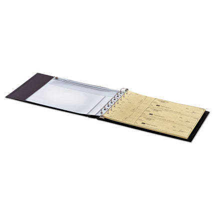 Check Binder Seven-Ring D-Ring Reference, 7 Rings, 1" Capacity, Black