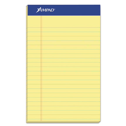 Perforated Writing Pads, Narrow Rule, 50 Canary-Yellow 5 X 8 Sheets, Dozen