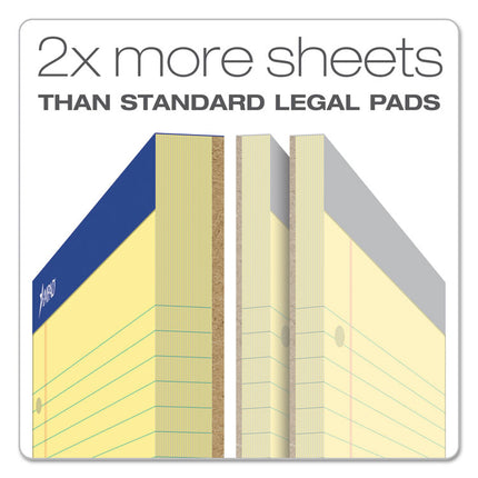 Double Sheet Pads, Wide/legal Rule, 100 Canary-Yellow 8.5 X 11.75 Sheets