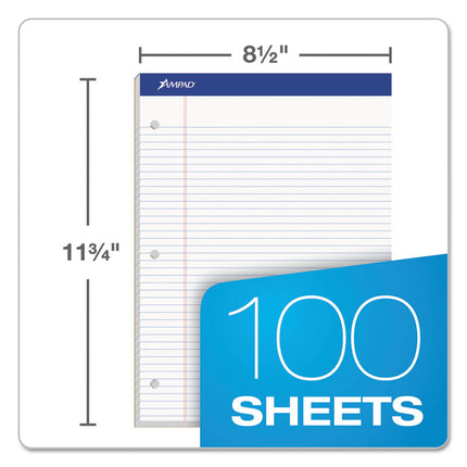 Double Sheet Pads, Narrow Rule, 100 White 8.5 X 11.75 Sheets