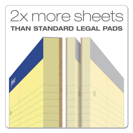 Double Sheet Pads, Narrow Rule, 100 Canary-Yellow 8.5 X 11.75 Sheets