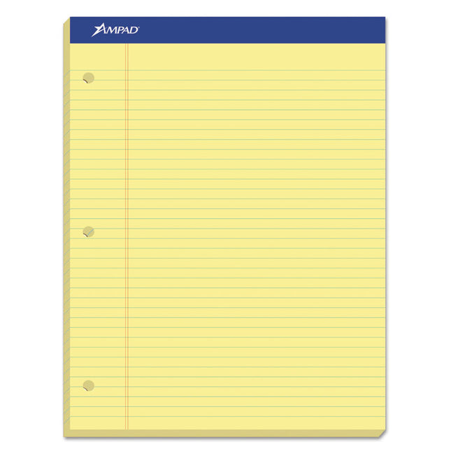 Double Sheet Pads, Narrow Rule, 100 Canary-Yellow 8.5 X 11.75 Sheets