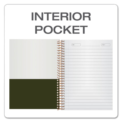 Gold Fibre Personal Notebooks, 1-Subject, Medium/College Rule, Classic Green Cover, (100) 7 x 5 Sheets