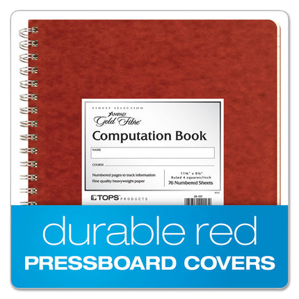 Computation Book, Quadrille Rule (4 sq/in), Brown Cover, (76) 11.75 x 9.25 Sheets