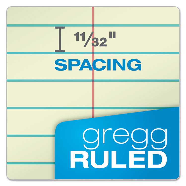 Steno Pads, Gregg Rule, Green Cover, 80 Green-Tint 6 X 9 Sheets, 6/pack
