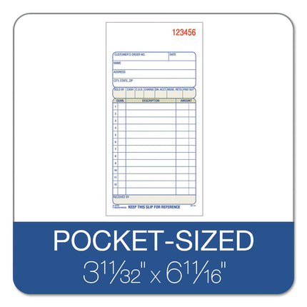 Multipart Sales Order Pad, 12 Lines, Two-Part Carbonless, 3.34 x 6.69, 50 Forms Total