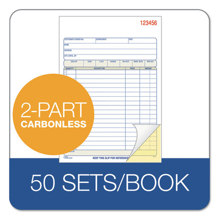 Multipart Sales Order Pad, 18 Lines, Two-Part Carbonless, 5.56 x 7.94, 50 Forms Total