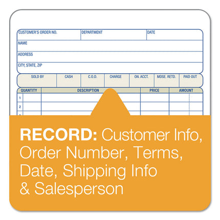 Multipart Sales Order Pad, 18 Lines, Two-Part Carbonless, 5.56 x 7.94, 50 Forms Total