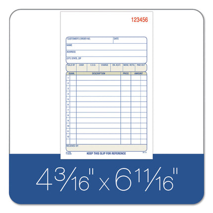 Multipart Sales Order Pad, Three-Part Carbonless, 4.19 x 6.69, 50 Forms Total