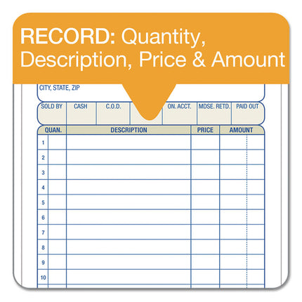 Multipart Sales Order Pad, Three-Part Carbonless, 4.19 x 6.69, 50 Forms Total