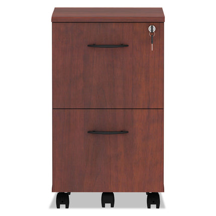 Alera Valencia Series Mobile Pedestal, Left Or Right, 2 Legal/letter-Size File Drawers, Medium Cherry, 15.38" X 20" X 26.63"