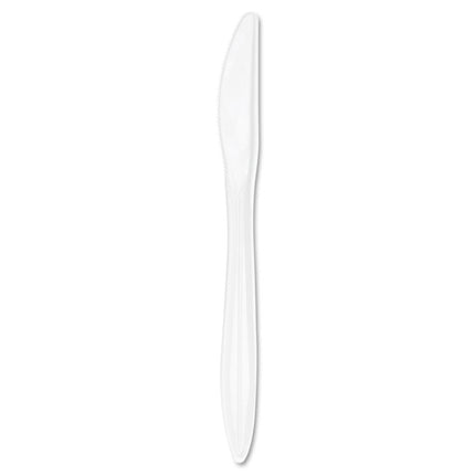 Style Setter Mediumweight Plastic Knives, White, 1,000/Carton