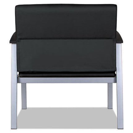 Alera metaLounge Series Bariatric Guest Chair, 30.51" x 26.96" x 33.46", Black Seat, Black Back, Silver Base