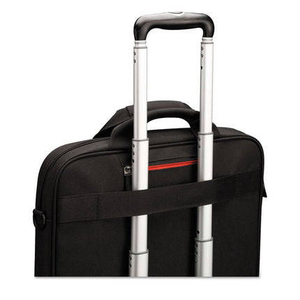 Diamond Briefcase, Fits Devices Up to 15.6", Polyester, 16.1 x 3.1 x 11.4, Black