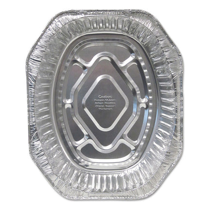 Aluminum Roaster Pans, Extra-Large Oval, 230 Oz, 18.5 X 14 X 3.38, Silver, 100/carton
