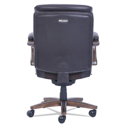 Woodbury Mid-Back Executive Chair, Supports Up To 300 Lb, 18.75" To 21.75" Seat Height, Brown Seat/back, Weathered Sand Base
