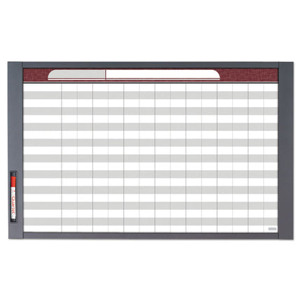 InView Custom Whiteboard, 36" x 24", White/Clear Surface, Graphite Gray Fiberboard (MDF) Frame