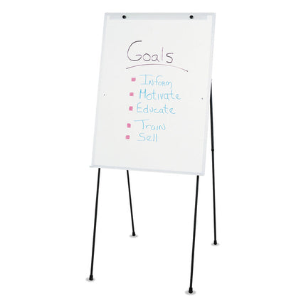 Dry Erase Steel Easel, 29" x 40", White Surface, Satin Aluminum Frame