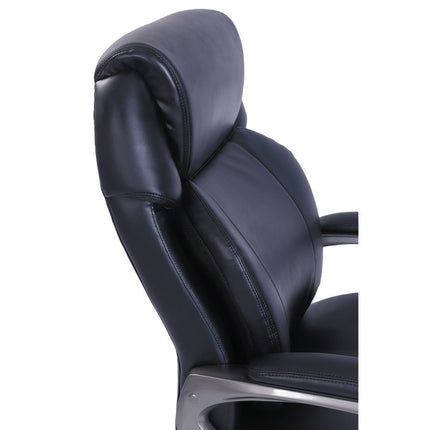 Cosset High-Back Executive Chair, Supports Up To 275 Lb, 18.75" To 21.75" Seat Height, Black Seat/back, Slate Base