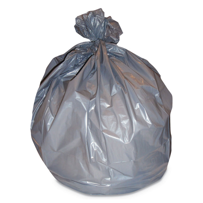 Linear Low-Density Can Liners, 56 Gal, 1.7 Mil, 43" X 48", Silver, 50/carton