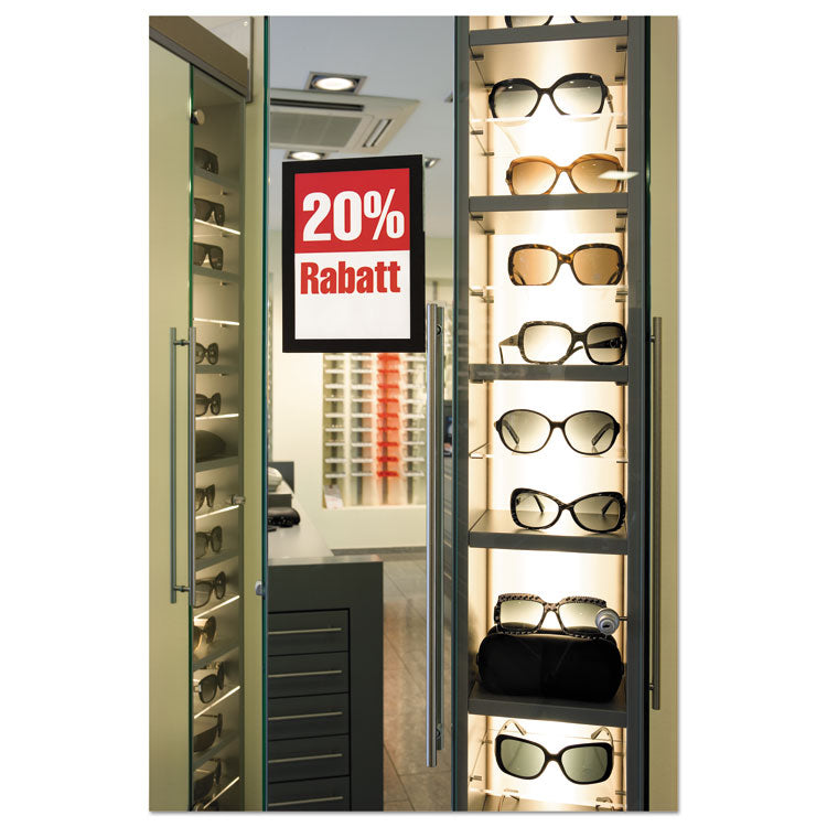 DURAFRAME Sign Holder, 5.5 x 8.5, Black Frame, 2/Pack