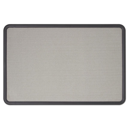 Contour Fabric Bulletin Board, 48" x 36", Gray Surface, Black Plastic Frame