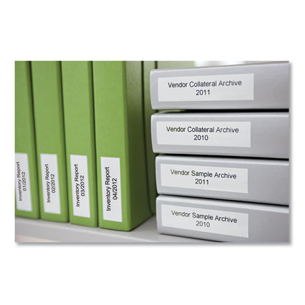 D1 Standard Labels, 0.5" x 23 ft, Black Print on White Tape, 6/Pack