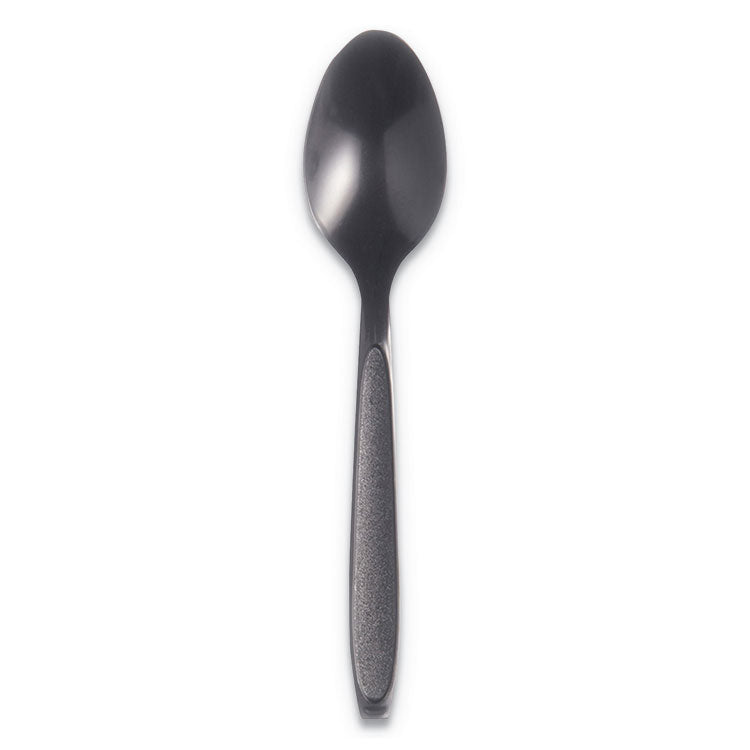 Reliance Mediumweight Cutlery, Spoon, Plastic, Black, 1,000/Carton