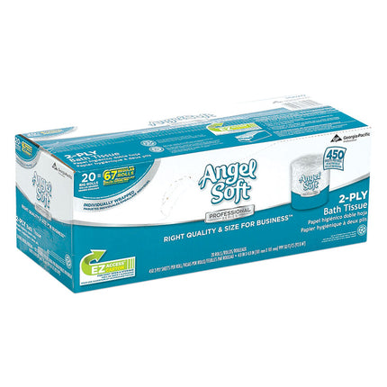 Angel Soft Ps Premium Bathroom Tissue, Septic Safe, 2-Ply, White, 450 Sheets/roll, 20 Rolls/carton