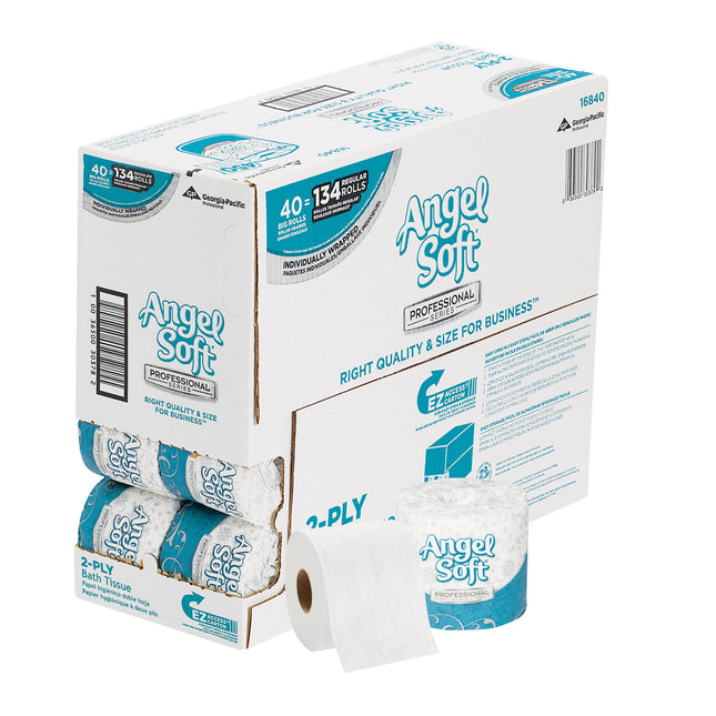 Angel Soft Ps Premium Bathroom Tissue, Septic Safe, 2-Ply, White, 450 Sheets/roll, 40 Rolls/carton