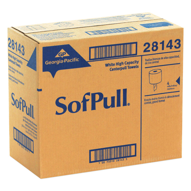 SofPull Perforated Paper Towel, 1-Ply, 7.8 x 15, White, 560/Roll, 4 Rolls/Carton