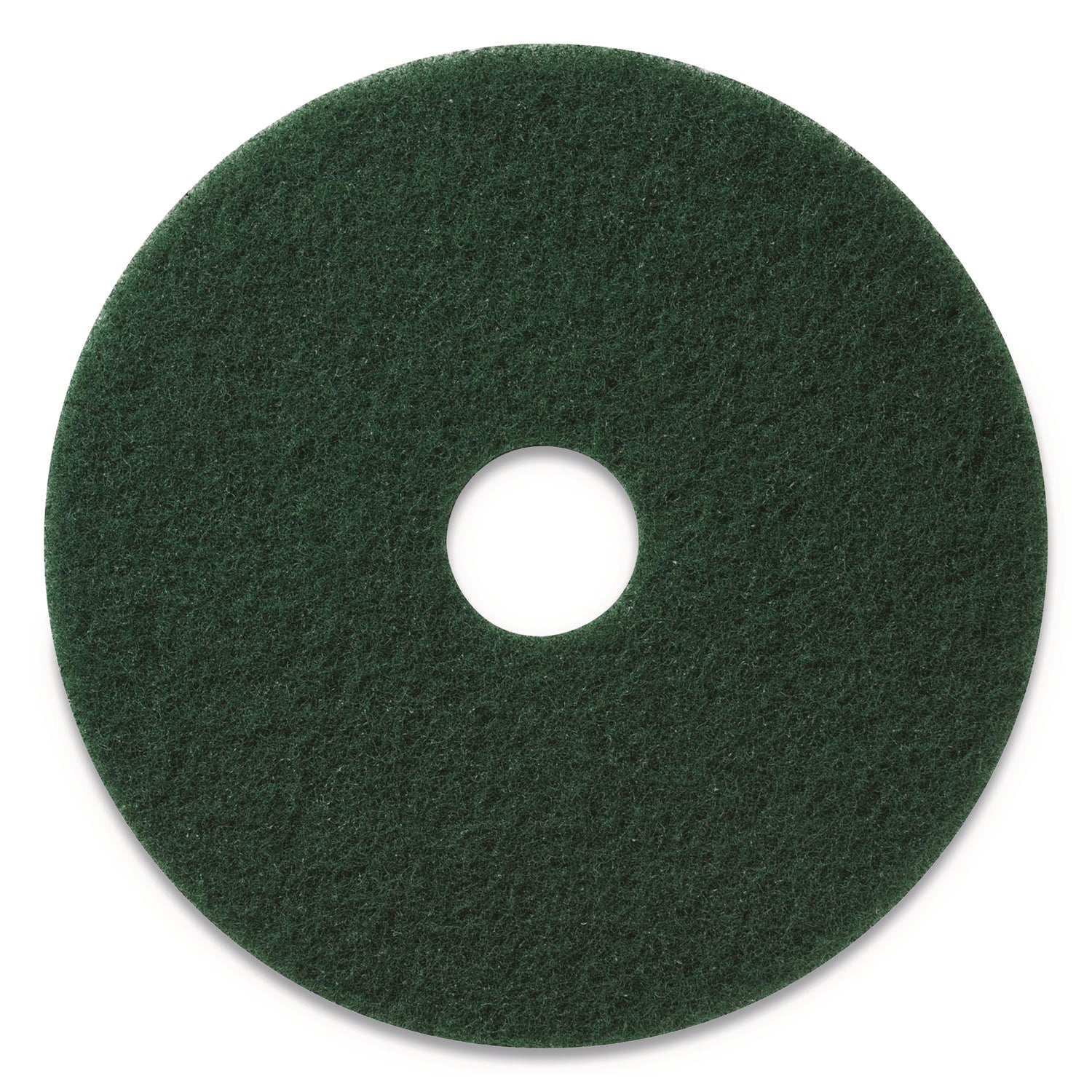 Scrubbing Pads, 14" Diameter, Green, 5/Carton