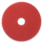 Buffing Pads, 17" Diameter, Red, 5/Carton