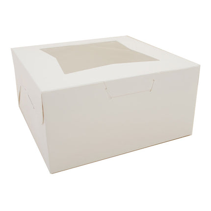 White Window Bakery Boxes with Tuck-in Lid, 10 x 10 x 5, White, Paper, 150/Carton