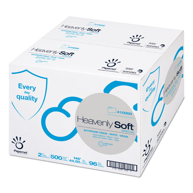 Heavenly Soft Toilet Tissue, Septic Safe, 2-Ply, White, 3.5" x 146 ft, 500 Sheets/Roll, 96 Rolls/Carton
