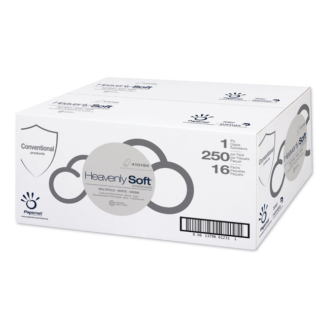 Heavenly Soft Standard Multi-Fold Towels, 1-Ply, 9.49 x 9.25, White, 250/Pack, 16 Packs/Carton