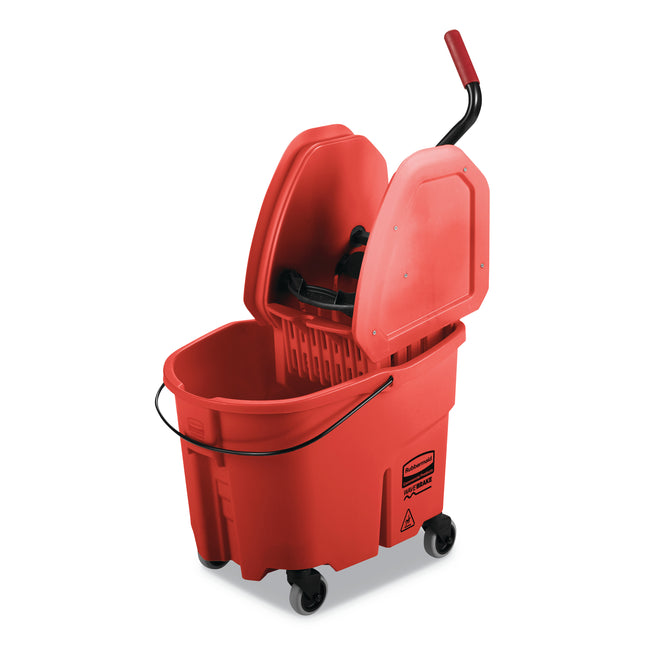 WaveBrake 2.0 Bucket/Wringer Combos, Down-Press, 35 qt, Plastic, Red